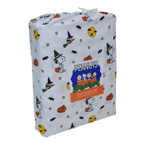 Peanuts Snoopy Halloween Full Sheet Set By Berkshire Pumpkin Fall Bats Witch